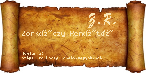 Zorkóczy Renátó névjegykártya